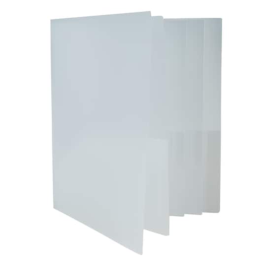 JAM Paper Clear Heavy Duty Plastic 10-Pocket Folder, 3ct.